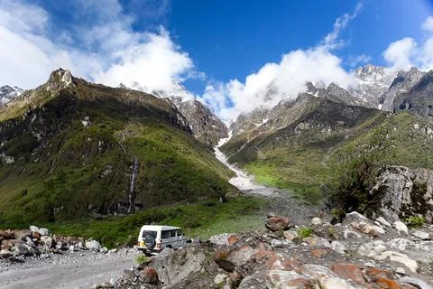 Zero Point  High-Altitude Snow-Capped Landscape in Sikkim, India Stock Photos