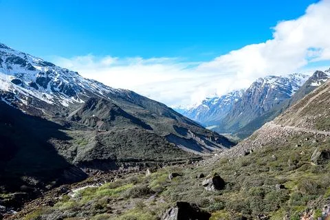 Zero Point  High-Altitude Snow-Capped Landscape in Sikkim, India Stock Photos