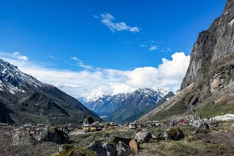 Zero Point  High-Altitude Snow-Capped Landscape in Sikkim, India Stock Photos