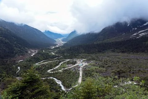 Zero Point  High-Altitude Snow-Capped Landscape in Sikkim, India Stock Photos