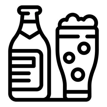 Zero proof lager icon outline vector. Nonalcoholic brewery product Stock Illustration