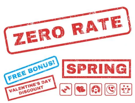 Zero Rate Rubber Stamp with Bonus Stock-Illustration