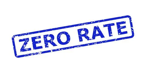 ZERO RATE Seal with Unclean Surface and Rounded Rect Frame Stock-Illustration