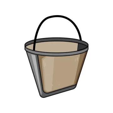 Zero reusable coffee filter cartoon vector illustration Stock Illustration