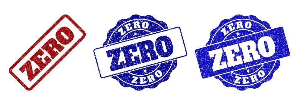 ZERO Scratched Stamp Seals Ilustração Stock