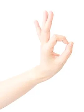 Zero shape finger hand metaphor with agree Foto stock