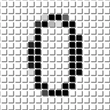 Zero. Simple geometric pattern of black squares in number zero Stock Illustration