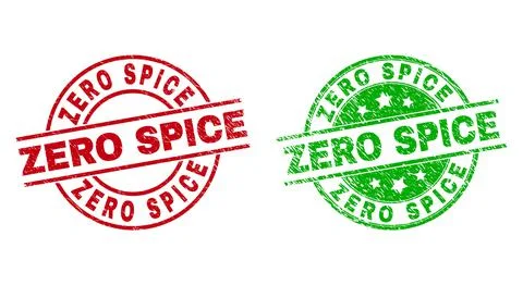 ZERO SPICE Round Stamp Seals Using Grunged Style Illustrazione stock