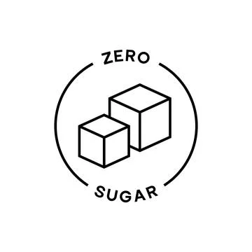 Zero Sugar Minimal Outline Icon with Cube Shapes in Circle Stock Illustration