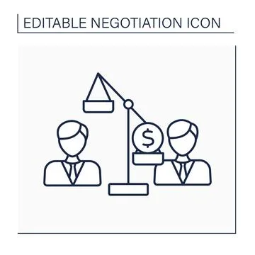 Zero-sum line icon Stock Illustration