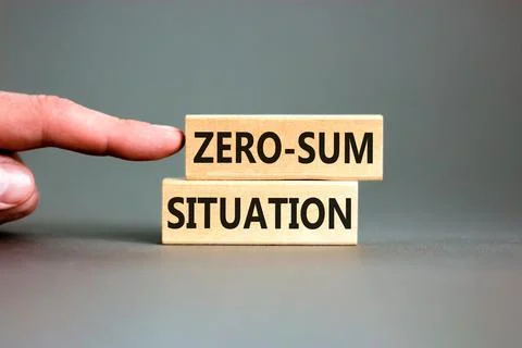 Zero-sum situation symbol. Concept words Zero-sum situation on beautiful wood Stock Photos
