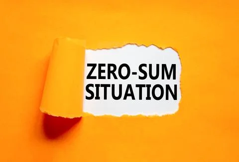 Zero-sum situation symbol. Concept words Zero-sum situation on beautiful wh.. Stock Photos