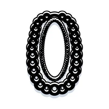 Zero symbol digit forming decorative chains Stock Illustration