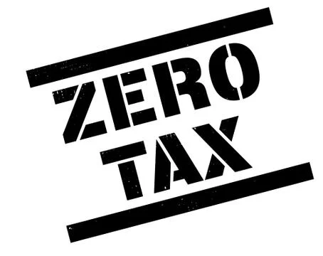 Zero tax stamp on white Illustrazione stock