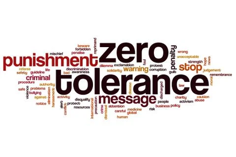 Zero tolerance word cloud Stock Illustration