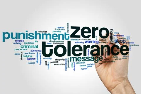 Zero tolerance word cloud Stock Photos