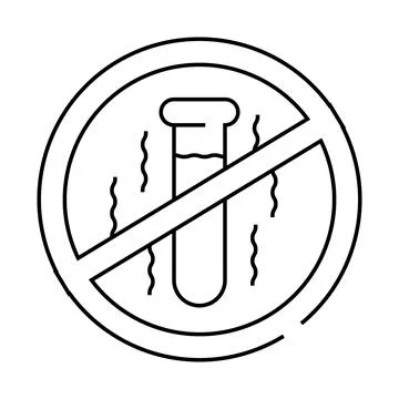 Zero toxins product label caution line icon vector illustration Illustrazione stock