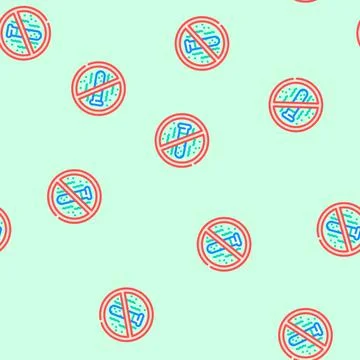 Zero toxins product label caution vector seamless pattern Stock Illustration