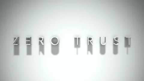 Zero Trust 3D title animation with shadows on a white background Stock Footage 296720386