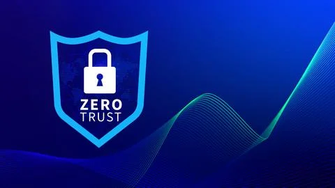 Zero trust and security concept. Business security network and private data.. Stock Illustration