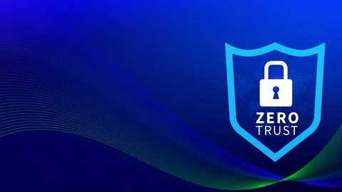 Zero trust and security concept. Business security network and private data.. Stock Illustration