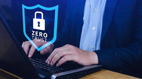 Zero trust and security concept. Business security network and private data.. Stock Photos