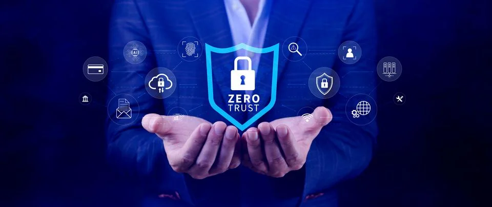 Zero trust and security concept. Business security network and private data.. Stock Photos