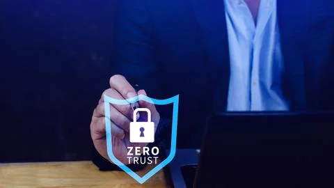 Zero trust and security concept. Business security network and private data.. Stock Photos