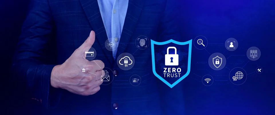 Zero trust and security concept. Business security network and private data.. Stock Photos