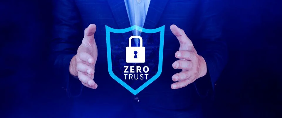 Zero trust and security concept. Business security network and private data.. Stock Photos