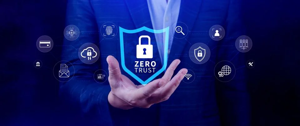 Zero trust and security concept. Business security network and private data.. Stock Photos