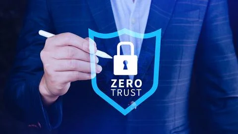 Zero trust and security concept. Business security network and private data.. Stock Photos