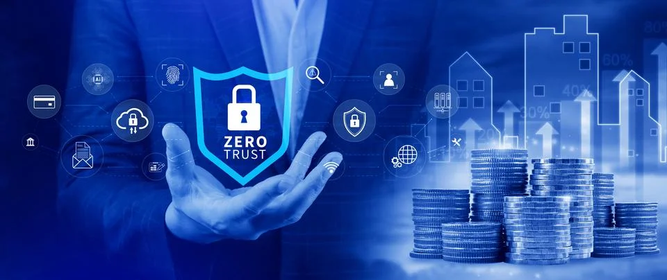 Zero trust and security concept. Business security network and private data.. Stock Photos