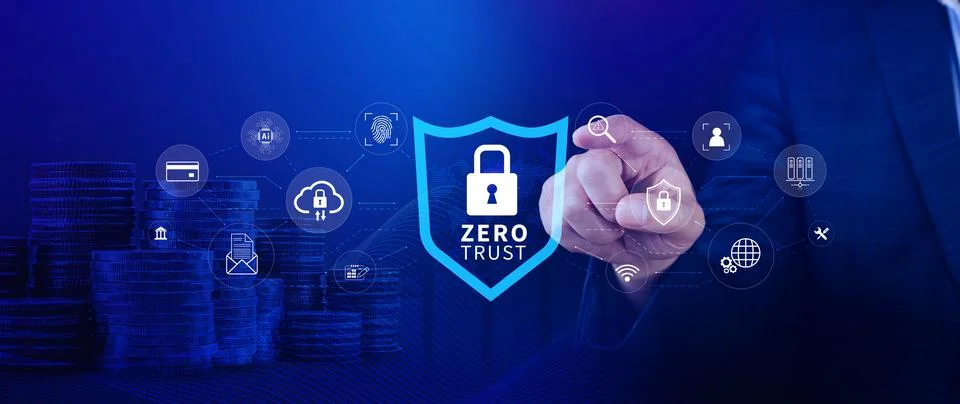 Zero trust and security concept. Business security network and private data.. Stock Photos