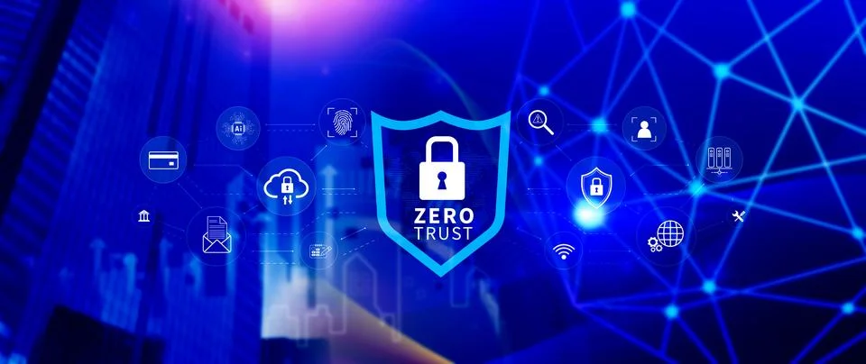 Zero trust and security concept. Business security network and private data.. Stock Photos