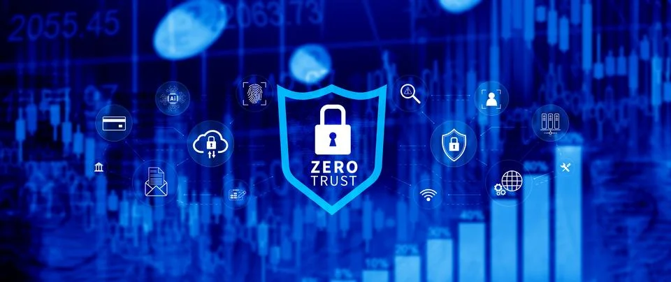 Zero trust and security concept. Business security network and private data.. Stock Photos