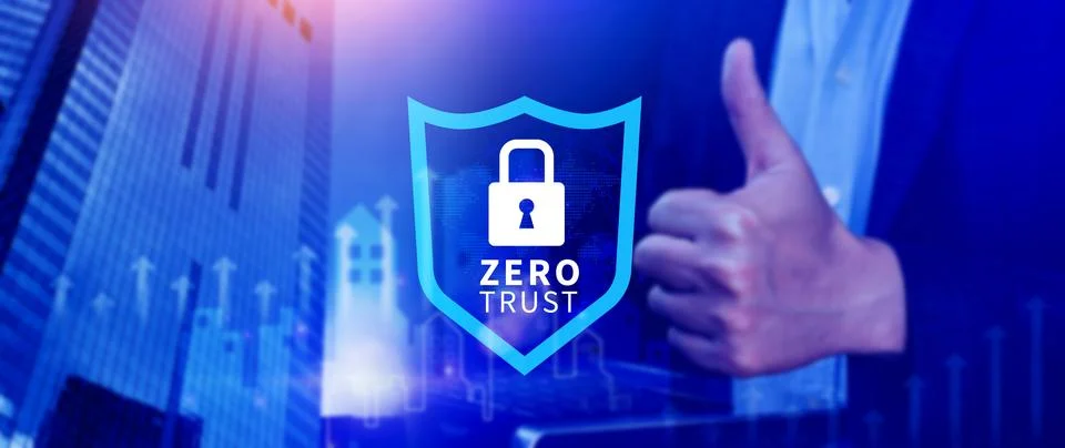 Zero trust and security concept. Business security network and private data.. Stock Photos
