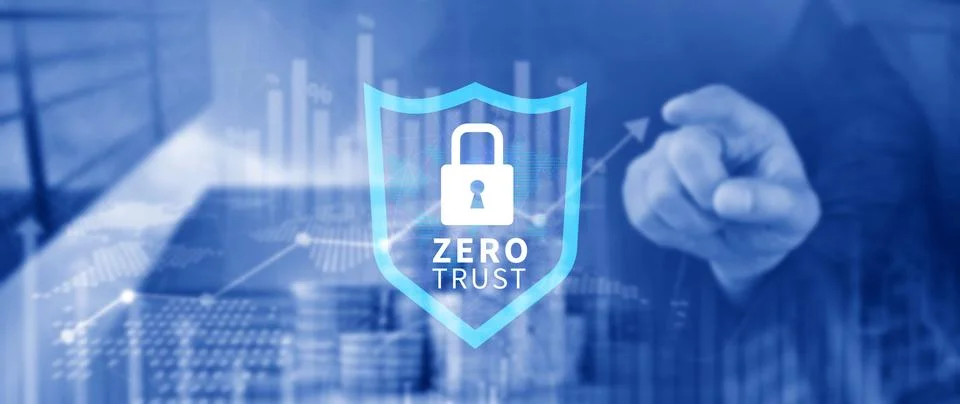 Zero trust and security concept. Business security network and private data.. Stock Photos
