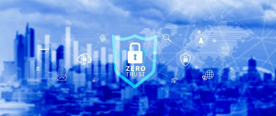 Zero trust and security concept. Business security network and private data.. Stock Photos