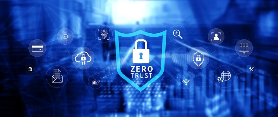 Zero trust and security concept. Business security network and private data.. Stock Photos