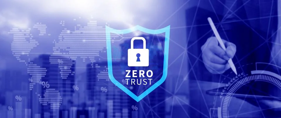 Zero trust and security concept. Business security network and private data.. Stock Photos
