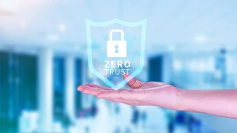 Zero trust and security concept. Business security network and private data.. Stock Photos