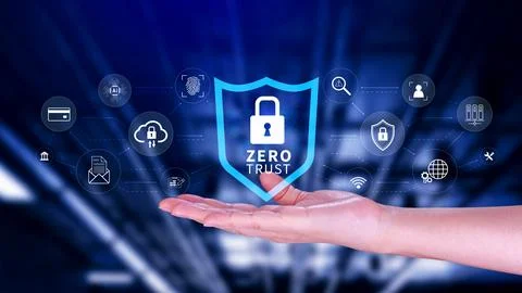 Zero trust and security concept. Business security network and private data.. Stock Photos