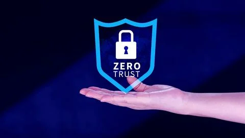 Zero trust and security concept. Business security network and private data.. Stock Photos