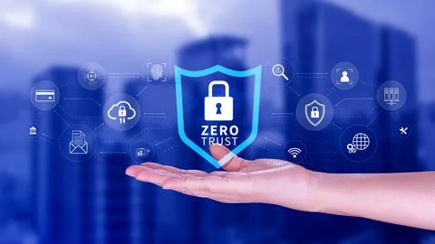Zero trust and security concept. Business security network and private data.. Stock Photos