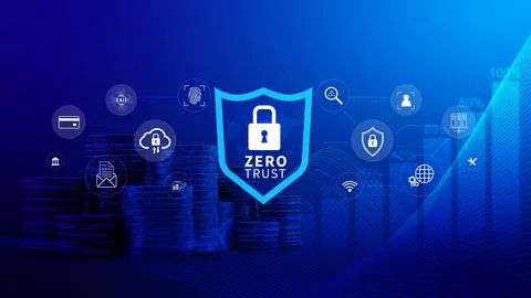 Zero trust and security concept. Business security network and private data.. Stock Photos