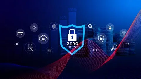 Zero trust and security concept. Business security network and private data.. Stock Photos