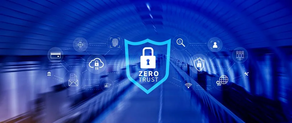 Zero trust and security concept. Business security network and private data.. Stock Photos