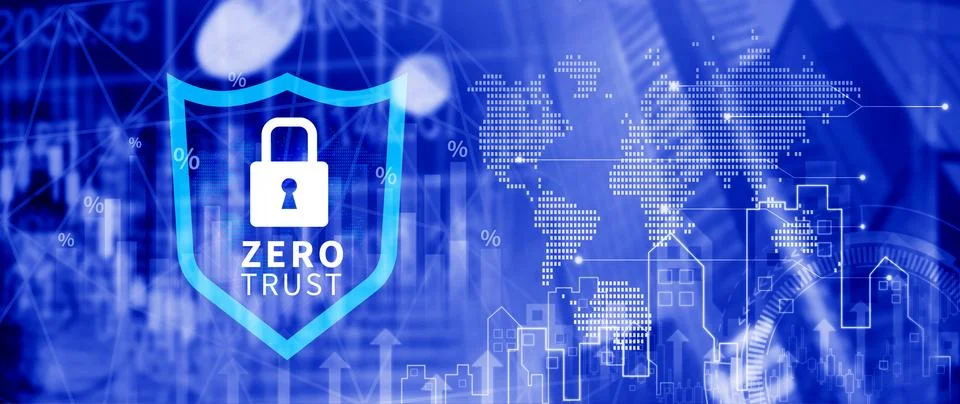 Zero trust and security concept. Business security network and private data.. Stock Photos