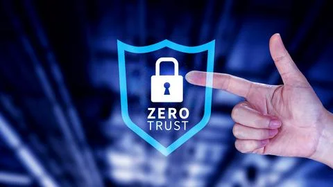 Zero trust and security concept. Business security network and private data.. Stock Photos
